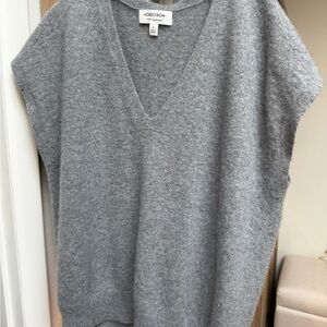 Nordstrom Grey Cashmere V-Neck Sweater Vest